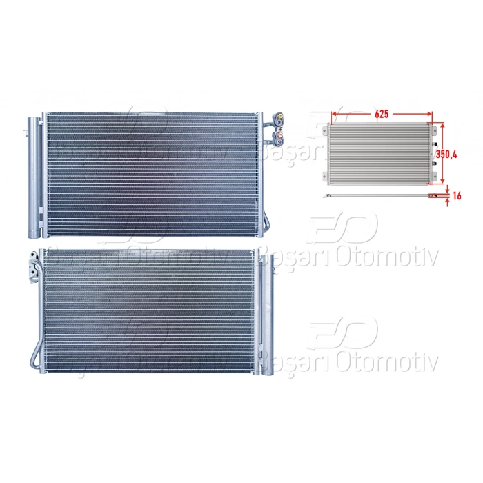 KLIMA RADYATORU 625X350,4X16 BMW 1 SERISI E81. E82. E87. E88. 3 SERISI E90. E91. E92. E93. X1 E84. Z4 E89 05> DIZEL