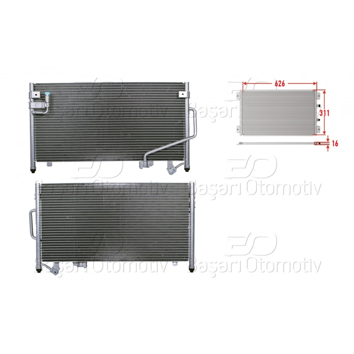 KLIMA RADYATORU 626X311X16 MAZDA 323 F 1.5. 1.8 94-98
