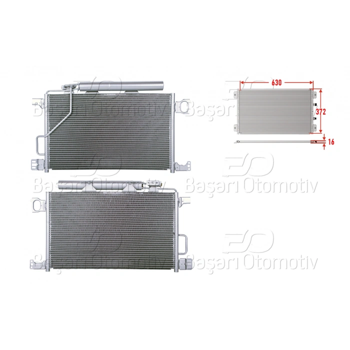 KLIMA RADYATORU 630X372X16 MERCEDES-BENZ 203. 209 00>