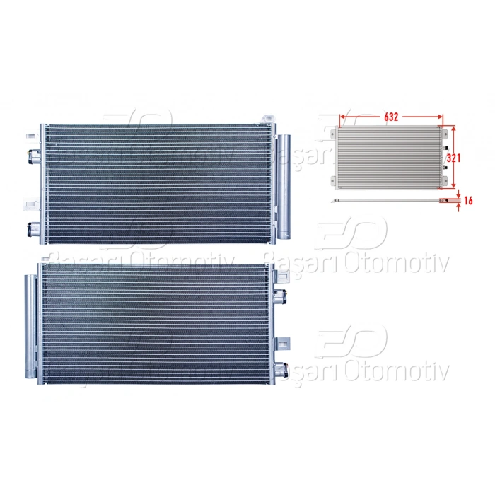 KLIMA RADYATORU 632X321X16 MINI COOPER R50. R53 00-06. CABRIO R52 02-081.4I. 1.6I AC+ W10. W11 3KAPI
