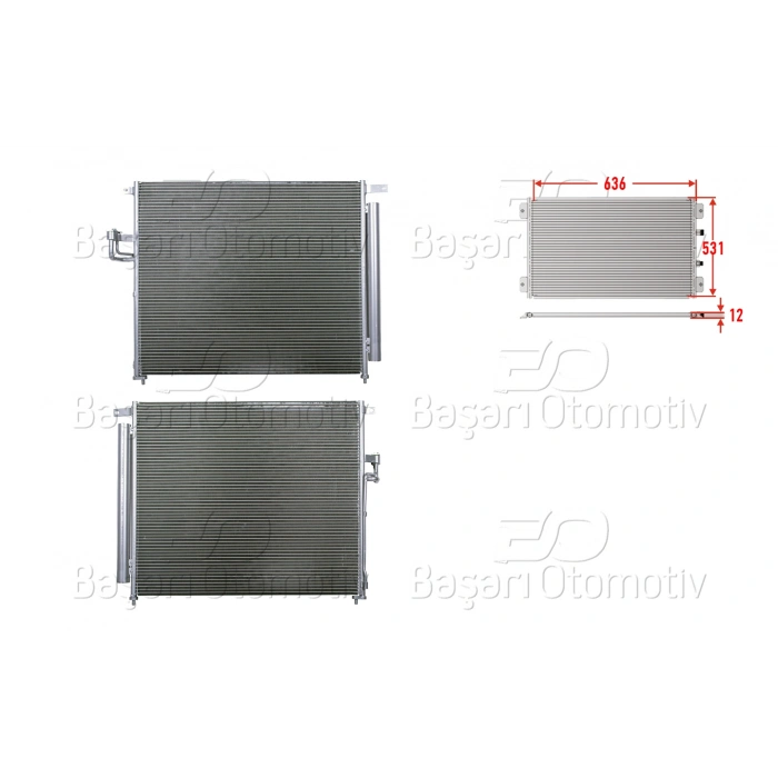 KLIMA RADYATORU 636X531X12 FORD RANGER. MAZDA BT50 12>