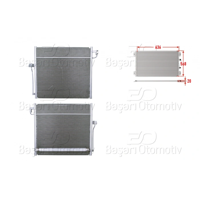 KLIMA RADYATORU 636X568X20 MERCEDES-BENZ W166. X166 GL. ML 11>