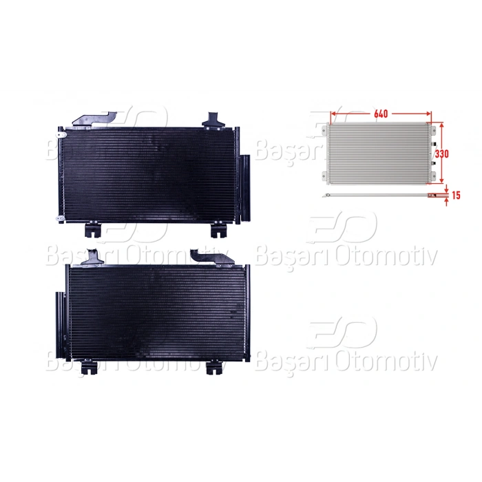 KLIMA RADYATORU 640X330X15 HONDA ACCORD 2.0. 2.4 08>