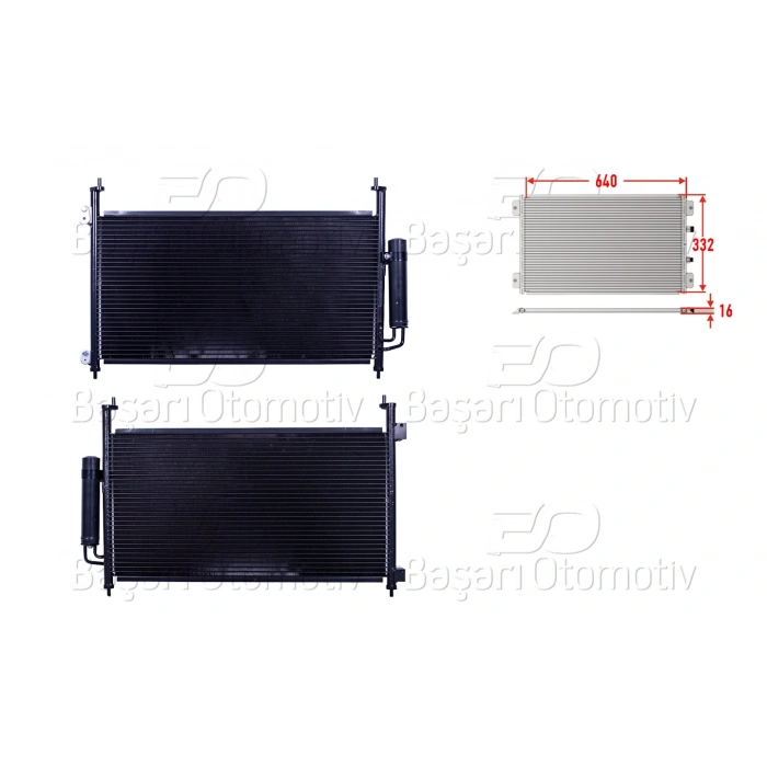 KLIMA RADYATORU 640X332X16 HONDA CIVIC HB 1.4 1.8 05-12