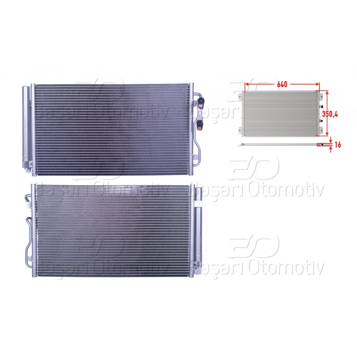 KLIMA RADYATORU 640X350,4X16 BMW 1 SERISI F20 F21 10-19 2 SERISI F22 F87 F23 12-19 3 SERISI F30 F31 F34 11-19 4 SERISI F32 F33 F36 12-19 I3 I01 I8 I12 I15 13-19
