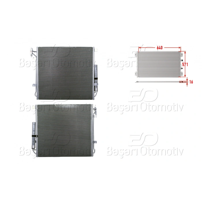 KLIMA RADYATORU 640X571X16 LAND ROVER DISCOVERY 4.0 04-09