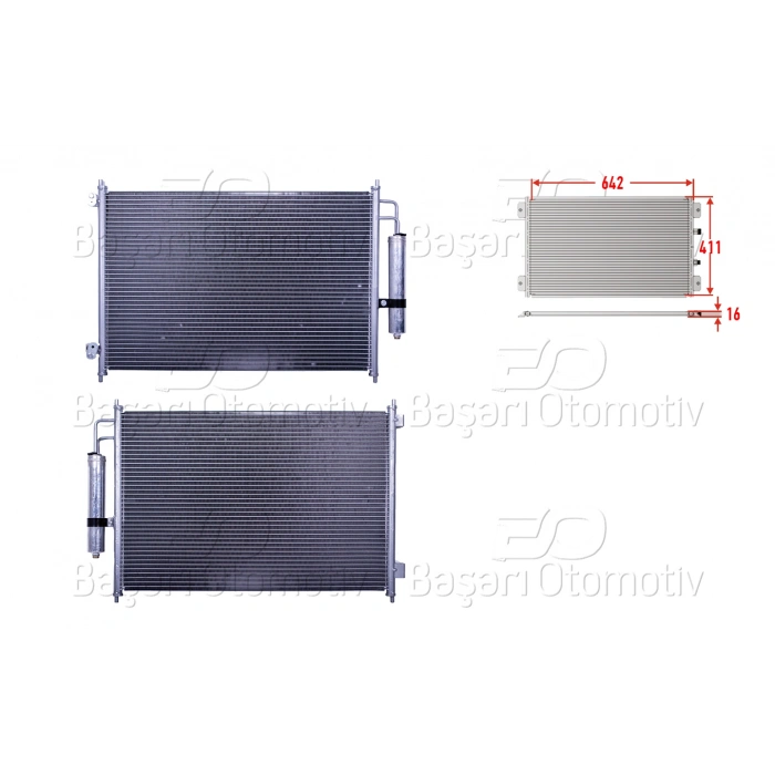 KLIMA RADYATORU 642X411X16 NISSAN XTRAIL2 2.0 2.0DCI 2.5 07-13