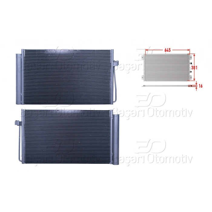KLIMA RADYATORU 645X381X16 BMW 5 SERISI E60. E61 02-10. 6 SERISI E63. E64 06- 10. 7 SERISI E65. E66 01-08 DIZEL 608*382