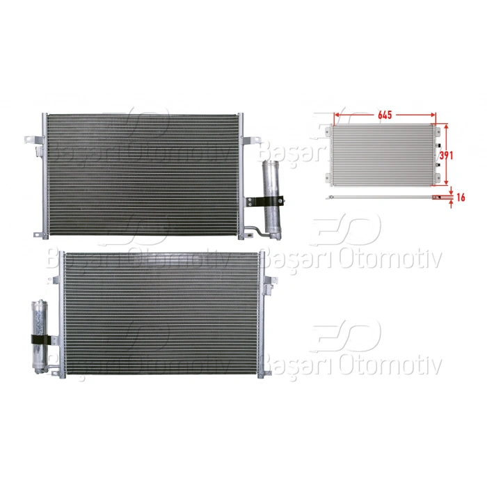 KLIMA RADYATORU 645X391X16 CHEVROLET LACETTI J200. NUBIRA 1.4. 1.6 1.8 05 >