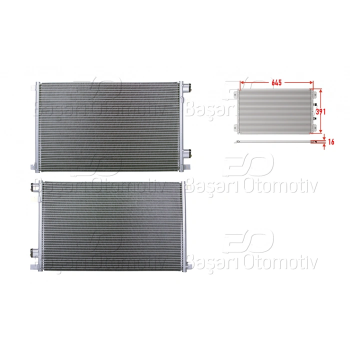 KLIMA RADYATORU 645X391X16 RENAULT MEGANE 2 02 >