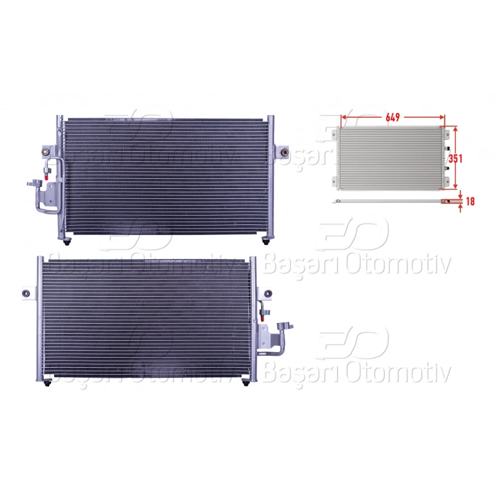 KLIMA RADYATORU 649X351X18 HYUNDAI ELANTRA 2 1.5 1.6 1.9 D 2.0 COUPE 1.6 2.0 95-02