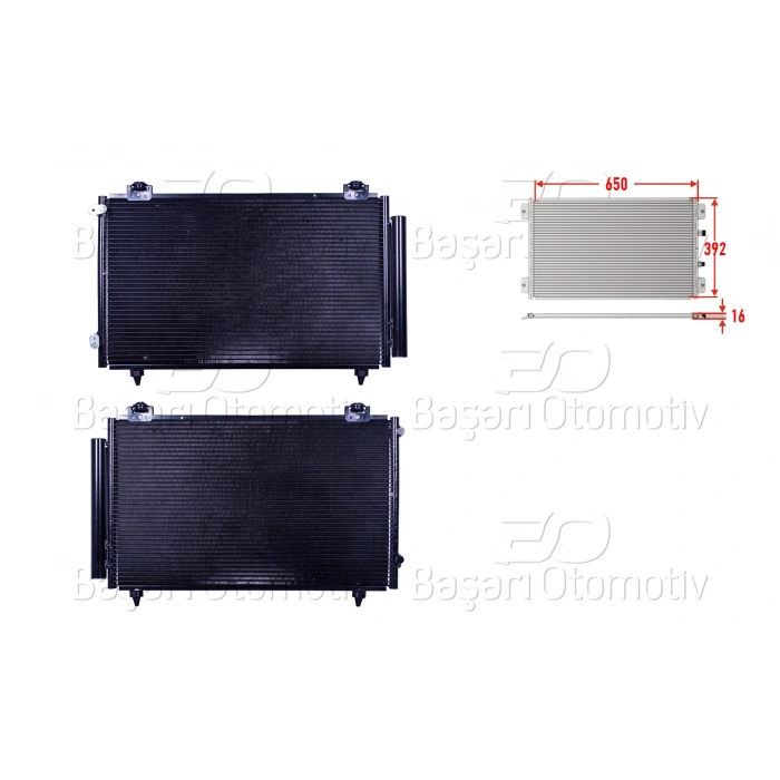 KLIMA RADYATORU 650X392X16 TOYOTA COROLLA 01>