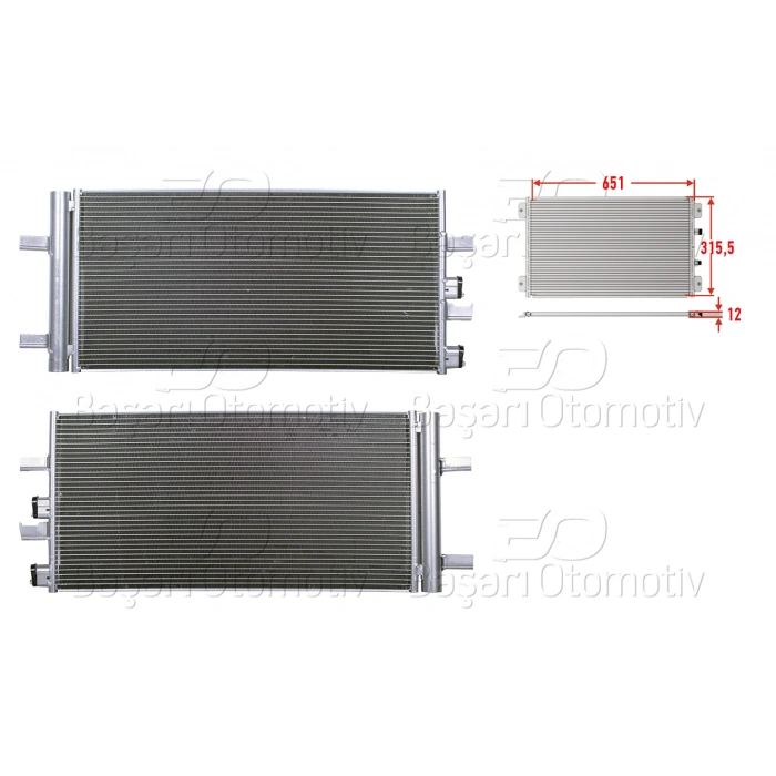KLIMA RADYATORU 651X315,5X12 BMW 1 (F40) 116D 2019>BMW MINI COUNTRYMANCOOPER D 2016>BMW 2 GRAN TOURER 216 D 2020>
