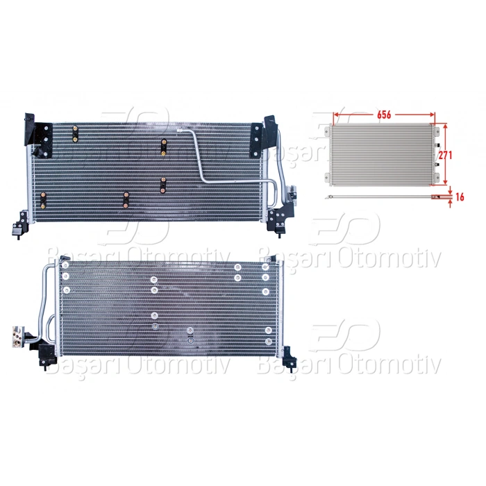 KLIMA RADYATORU 656X271X16 OPEL CORSA B COMBO B 93 >