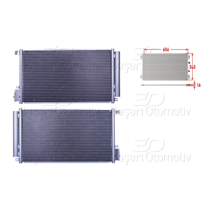 KLIMA RADYATORU 656X345X16 OPEL COMBO 1.4 ALFA ROMEO 1.0 08 >