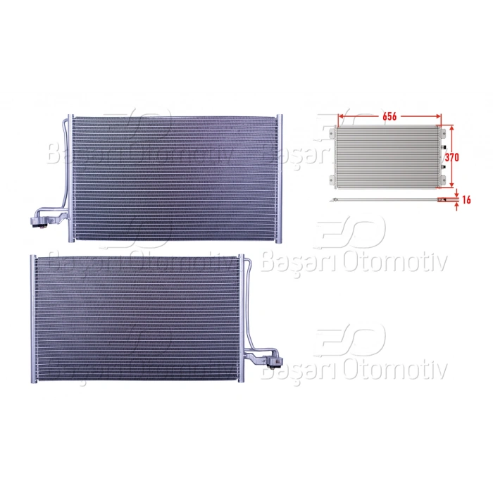 KLIMA RADYATORU 656X370X16 VOLVO S40 1.6D 2.0D. 2.4D 11>