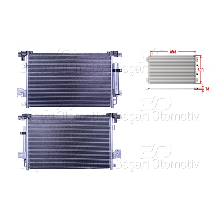 KLIMA RADYATORU 656X411X16 MITSUBISHI ASX. OUTLANDER . LANCER. CITROEN 4007.C4