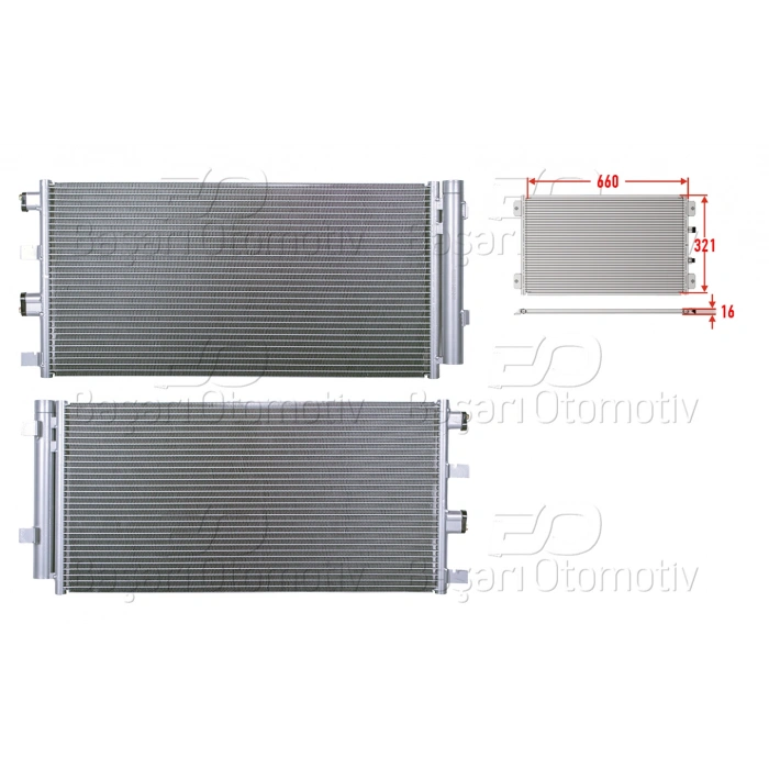 KLIMA RADYATORU 660X321X16 DACIA DUSTER 1.5 DCI DUSTER 1.5 DCI 10 >