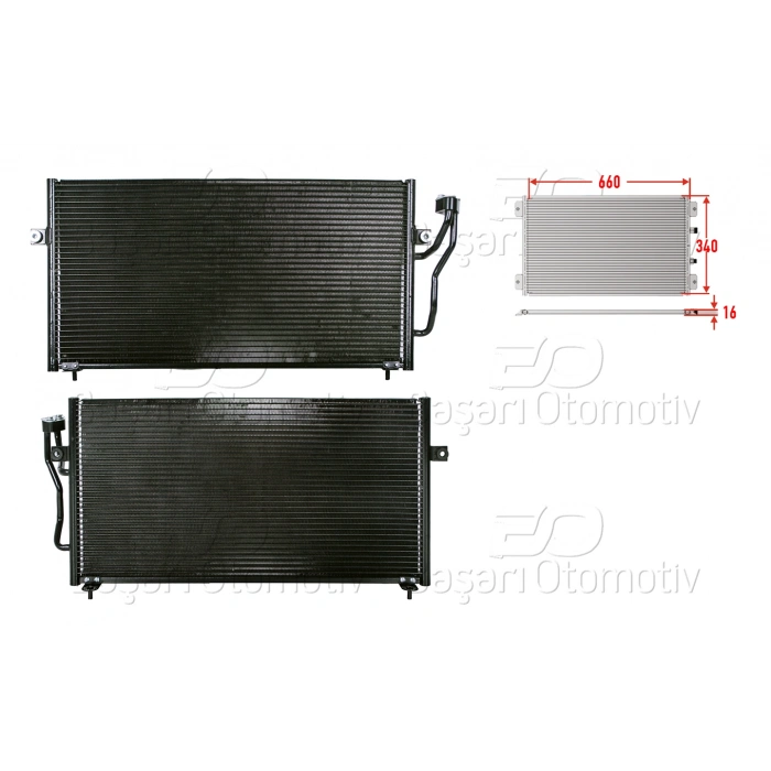 KLIMA RADYATORU 660X340X16 MITSUBISHI CARISMA 1.3 1.6 1.8 2.0 02>