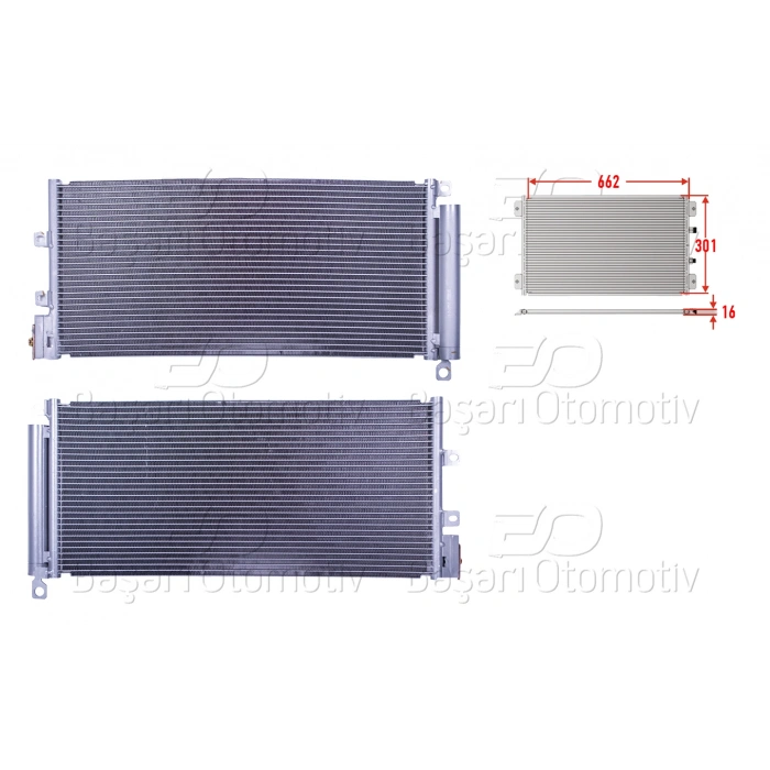 KLIMA RADYATORU 662X301X16 FIAT LINEA 1.3 MULTIJET DIZEL