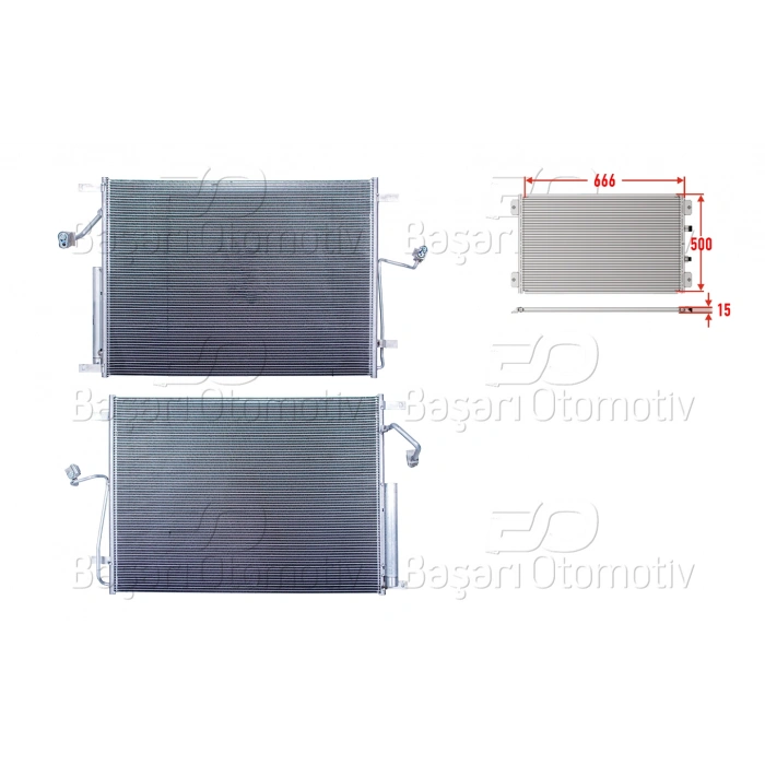 KLIMA RADYATORU 666X500X15 NISSAN NAVARA PICK UP D23 2.5 DCI 14 >