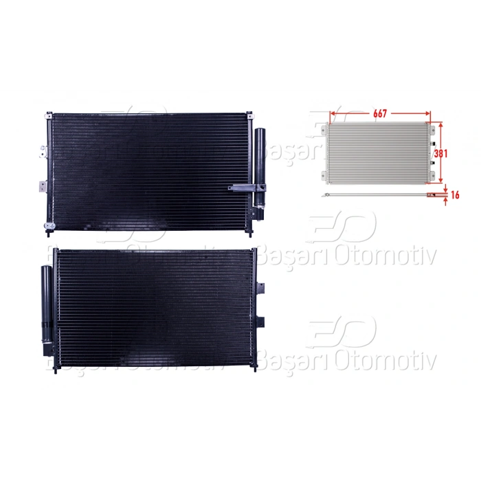 KLIMA RADYATORU 667X381X16 HONDA CIVIC 1.3 1.6 1.8 06-12