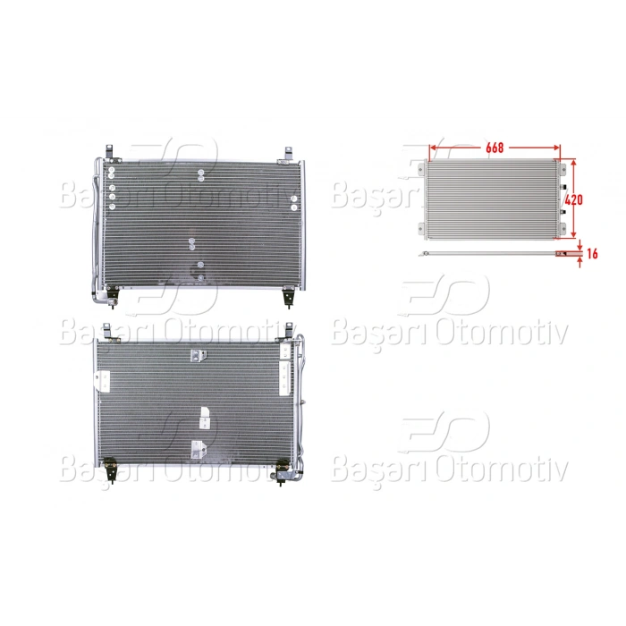 KLIMA RADYATORU 668X420X16 MERCEDES-BENZ W126 80-91