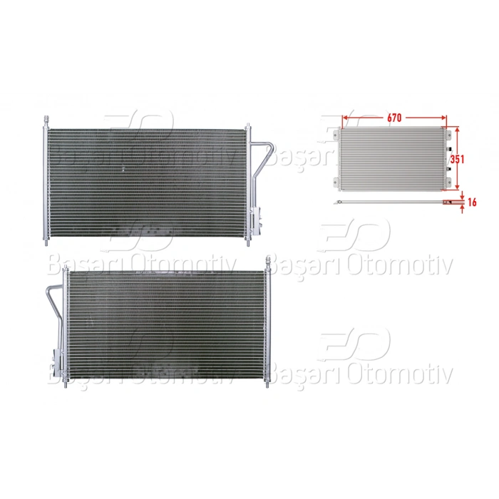 KLIMA RADYATORU 670X351X16 FORD FOCUS 98>
