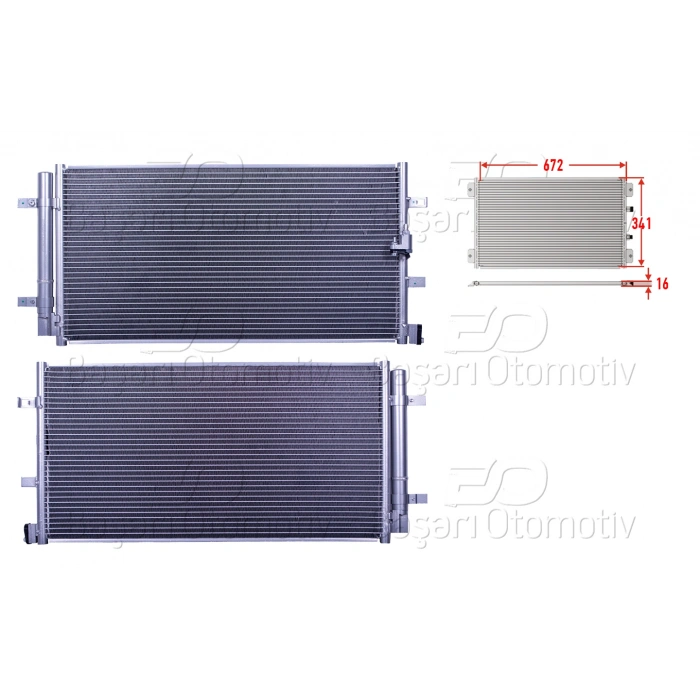 KLIMA RADYATORU 672X341X16 AUDI A4 A5 Q5 1.8 2.0 3.0 TDI 3.0 TFSI 3.2 FSI 08 >