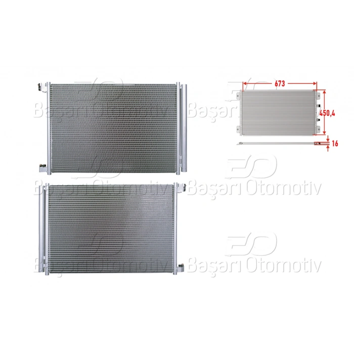 KLIMA RADYATORU 673X450,4X16 MERCEDES-BENZ C SERISI 205 KASA E SERISI 213KASA 14>