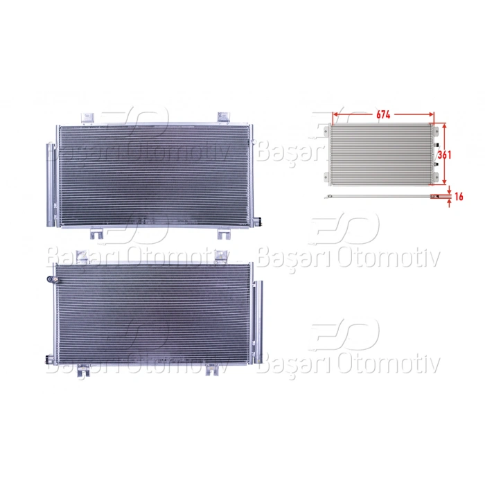 KLIMA RADYATORU 674X361X16 HONDA CIVIC 1.6I-DTEC 16>