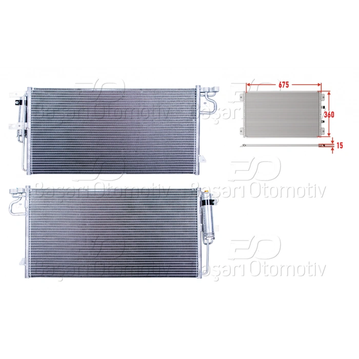 KLIMA RADYATORU 675X360X15 FORD FOCUS. C-MAX 1.5 ECOBOOST. KUGA 2.0TDI. 1.5ECOBOOST11>