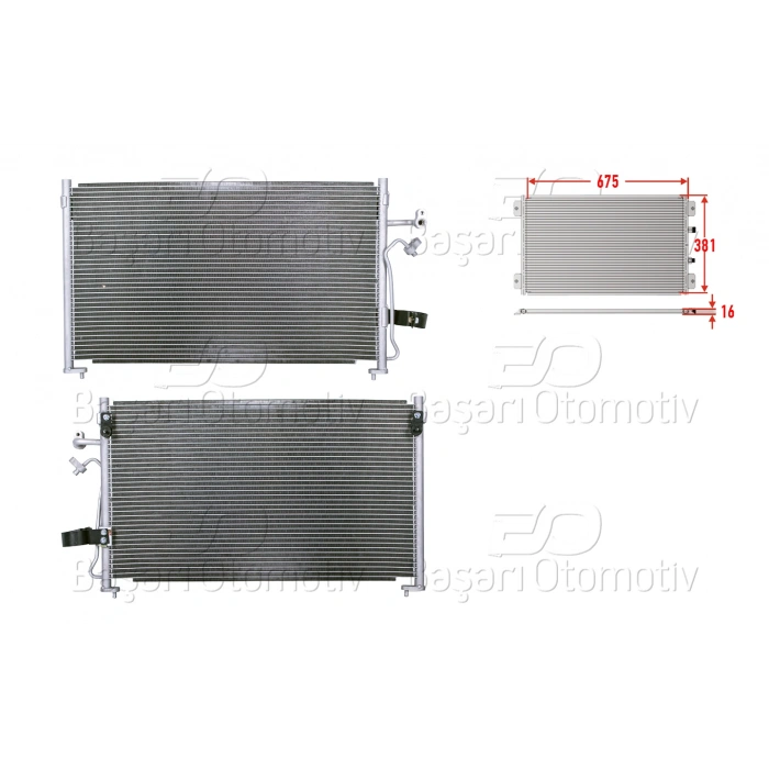 KLIMA RADYATORU 675X381X16 CHEVROLET EVANDA 03>