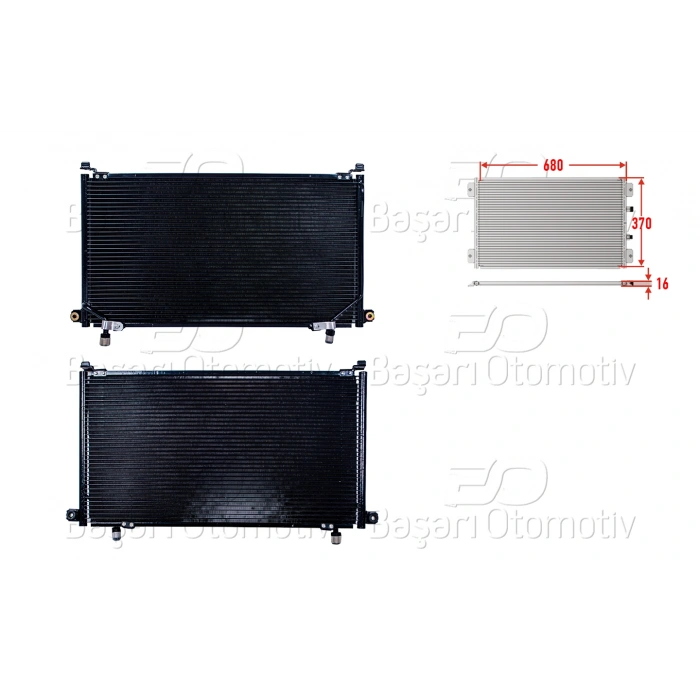 KLIMA RADYATORU 680X370X16 FORD MAVERICK (UDS, UNS) 2.4 i 96-98 NISSAN TERRANO 2 (R20) 2.4 4WD 96-07