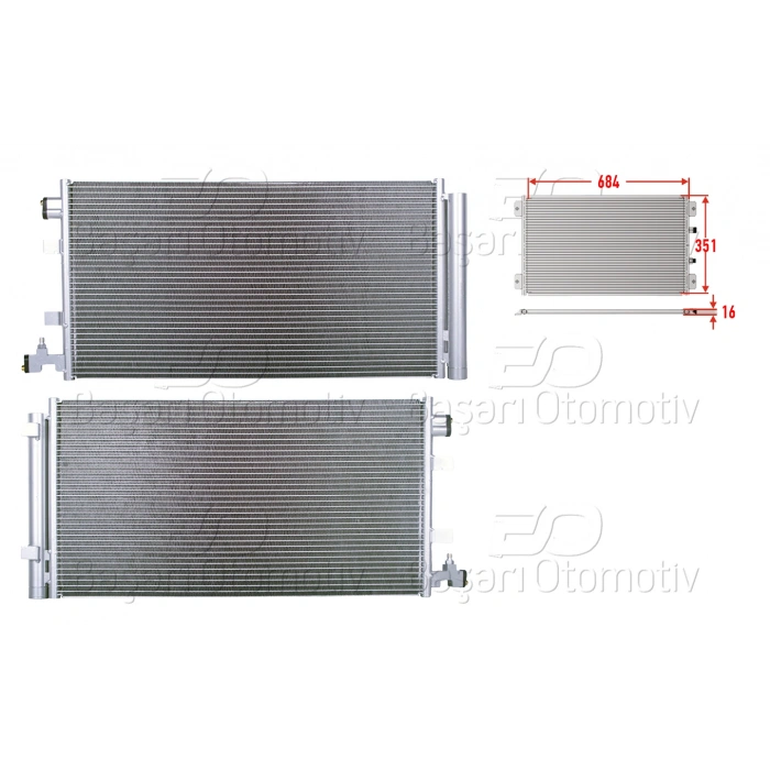 KLIMA RADYATORU 684X351X16 RENAULT FLUENCE 1.5DCI - 1.6 16v 09 >