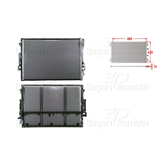 KLIMA RADYATORU 686X450X16 MERCEDES-BENZ 221 05>