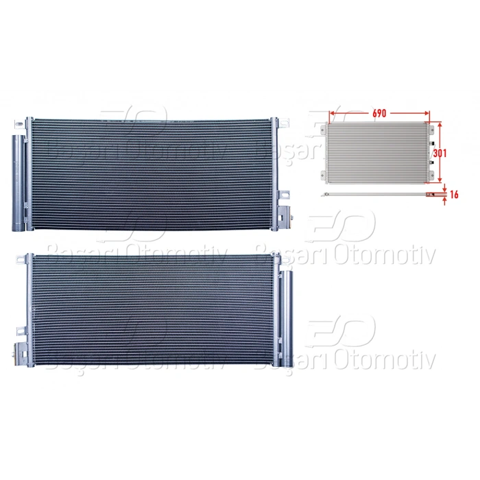 KLIMA RADYATORU 690X301X16 OPEL MOKKA MOKKA X 1.4 12 >