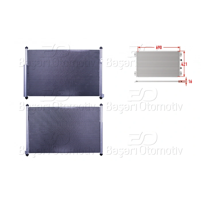 KLIMA RADYATORU 690X421X16 SUZUKI GRAND VITARA 2 1.6 2005-2015 SUZUKI GRAND VITARA 2 1.9 2005-2015 SUZUKI GRAND VITARA 2 2.4 2005-2015