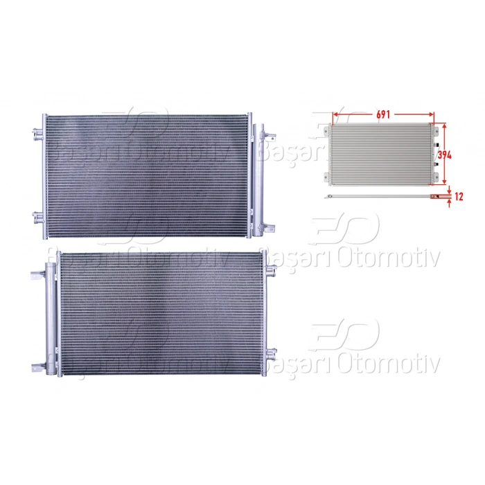 KLIMA RADYATORU 691X394X12 OPEL ASTRA K 1.4 15 >