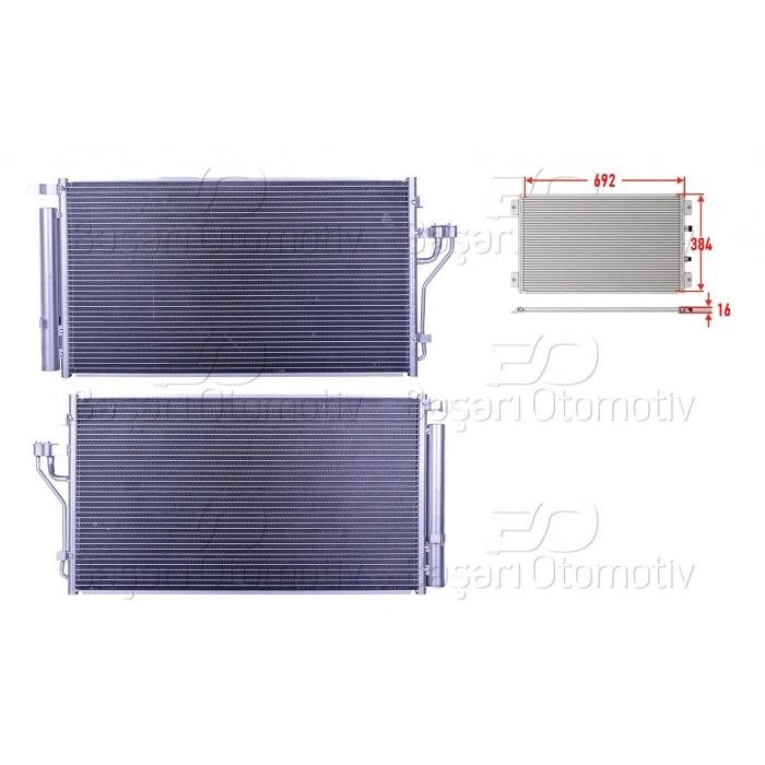 KLIMA RADYATORU 692X384X16 HYUNDAI IX35. KIA SPORTAGE 1.6 BENZIN 10>