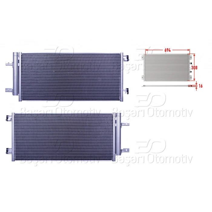 KLIMA RADYATORU 694X308X16 OPEL ASTRA K 1.0 1.4 TURBO 1.6 CDTI 1.6 TURBO 15 >
