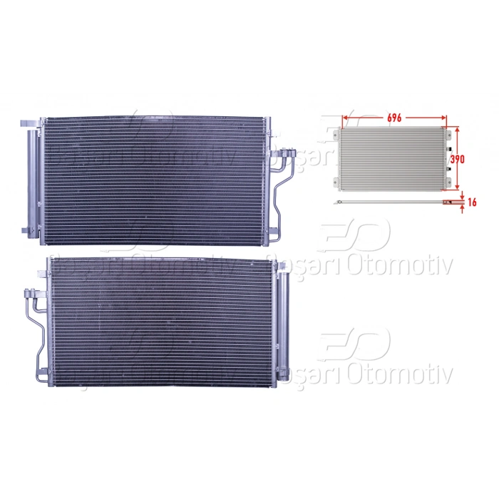 KLIMA RADYATORU 696X390X16 HYUNDAI IX35. KIA SPORTAGE 1.6 BENZIN 10>
