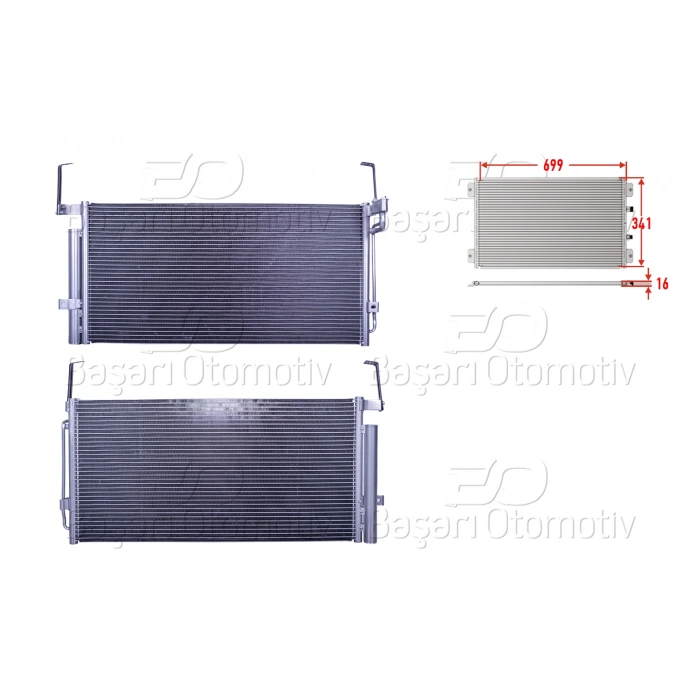 KLIMA RADYATORU 699X341X16 HYUNDAI SANTA FE 2.0 2.4 2.7 01-06