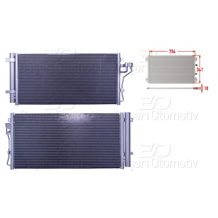 KLIMA RADYATORU 704X341X18 HYUNDAI SONATA DIZEL 2.0CRDI 05>