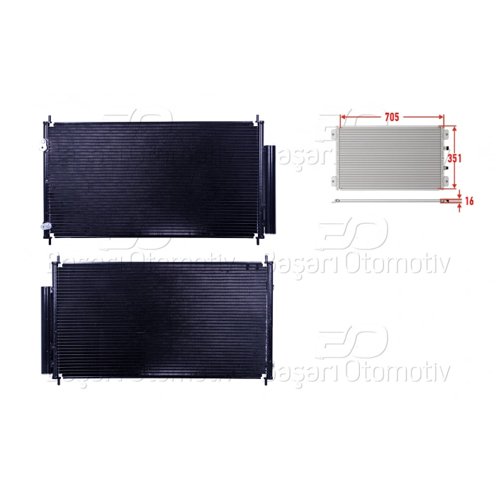 KLIMA RADYATORU 705X351X16 HONDA CIVIC HB 1.4 BENZIN. 1.6 DIZEL 12>