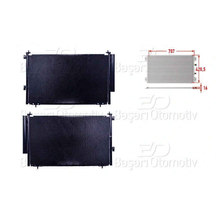 KLIMA RADYATORU 707X420,5X16 TOYOTA RAV4 2.0 2.2 2.5D 12 >