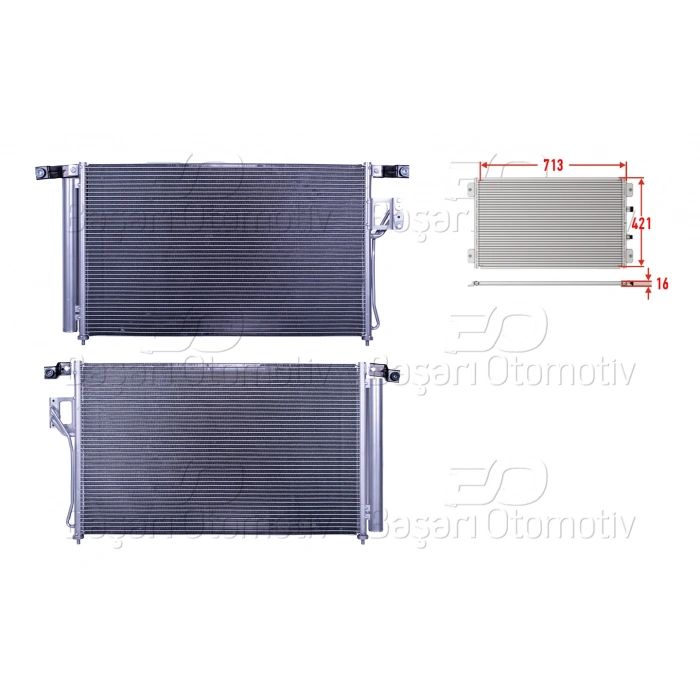 KLIMA RADYATORU 713X421X16 HYUNDAI SANTA FE 2.2CRDI 06-12