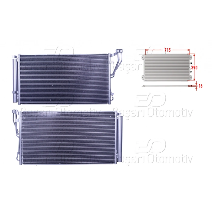 KLIMA RADYATORU 715X390X16 HYUNDAI SONATA 2.0I 16V