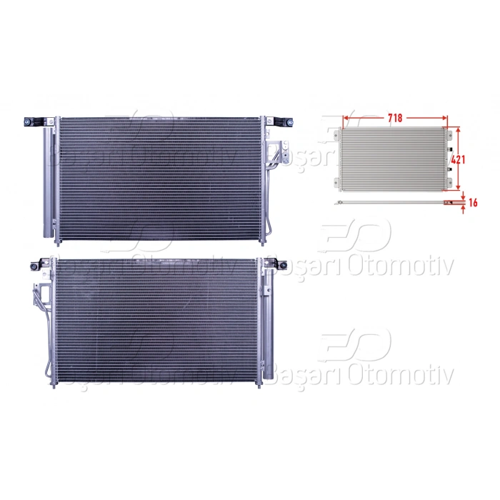 KLIMA RADYATORU 718X421X16 HYUNDAI SANTA FE 2.2CRDI 06-12