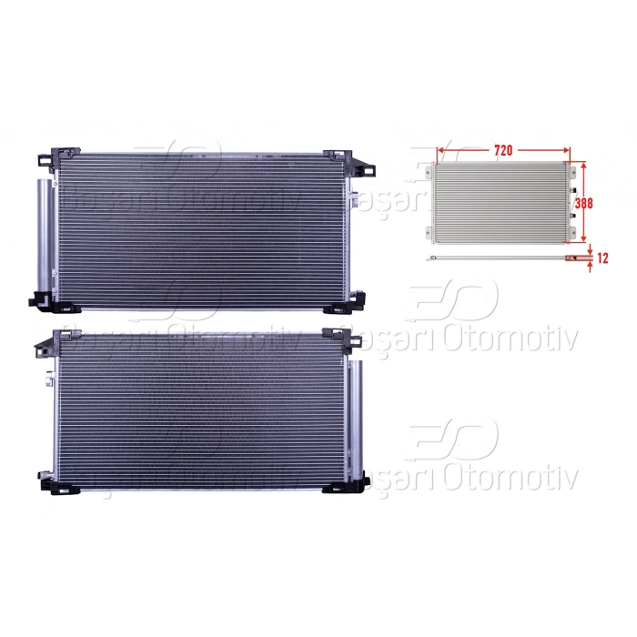 KLIMA RADYATORU 720X388X12 TOYOTA COROLLA SEDAN 1.8 VVTI HYBRID 2019> TOYOTA C-HR 1.8 HYBRID 2016>